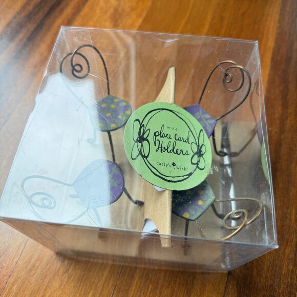NEW Bistro Chairs Four Place Card Holders - metal - Picture 1 of 4
